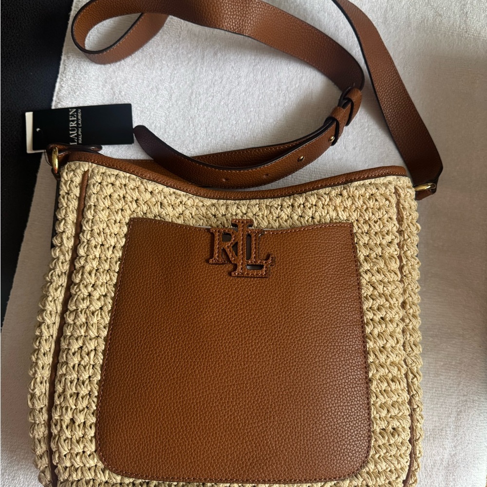 Ralph Lauren Tan and Brown Crossbody Bag